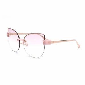 Pastel pink and gold cateye fashion sunglasses